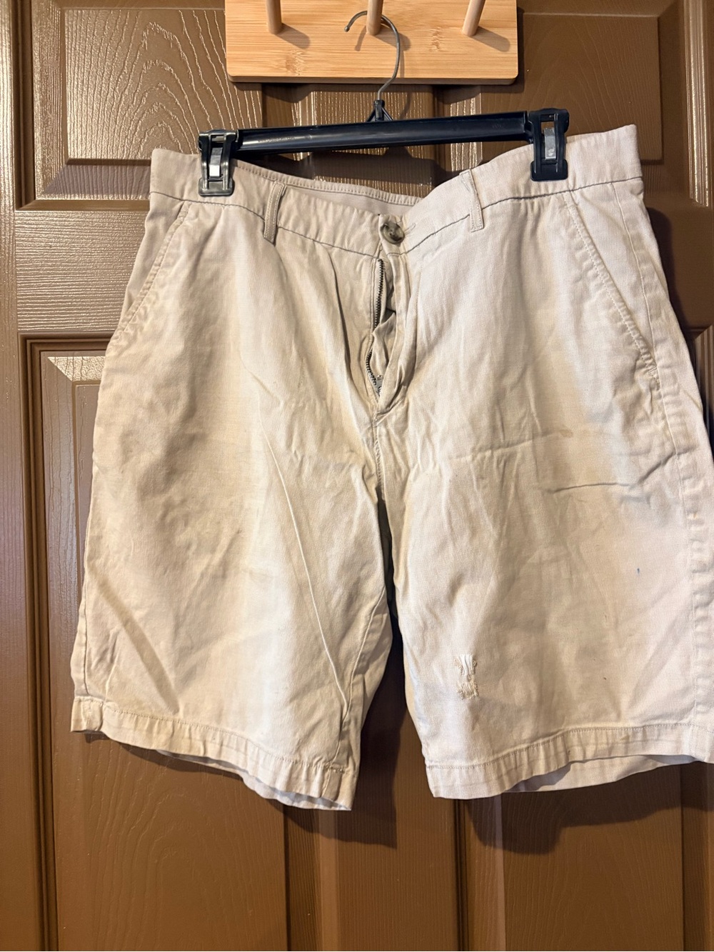 Marc Anthony Light Beige Flat Front Drawstring Men's Shorts